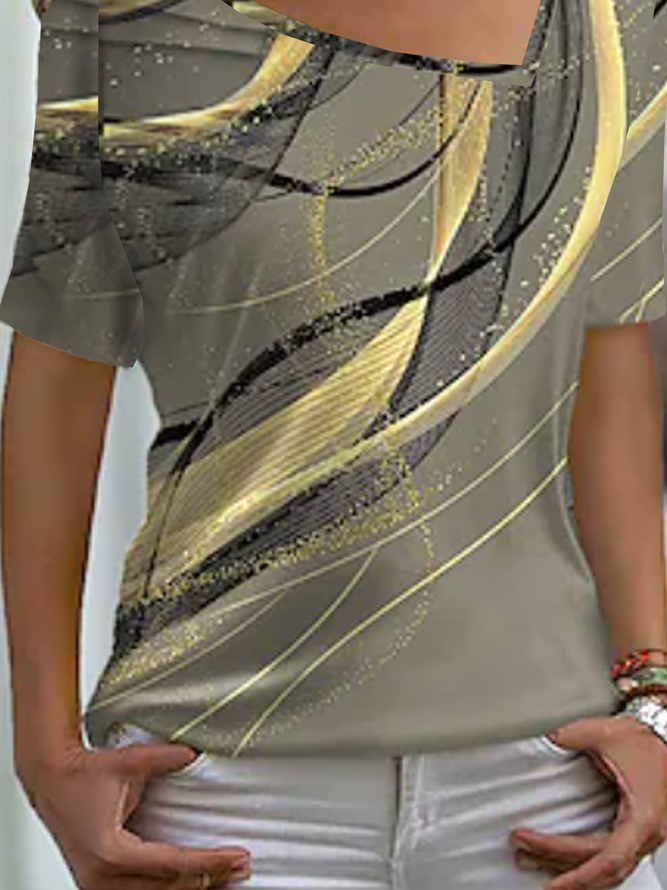 Weit Lässig Jersey T-Shirt