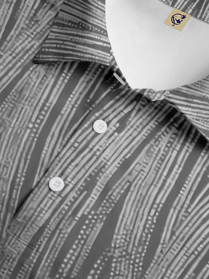 Farbverlauf Geometrisch Knopf Kurzarm Poloshirt