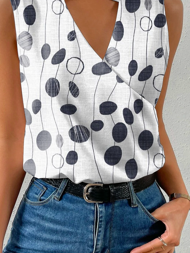 Gekerbt Lässig Geometrisch Bluse