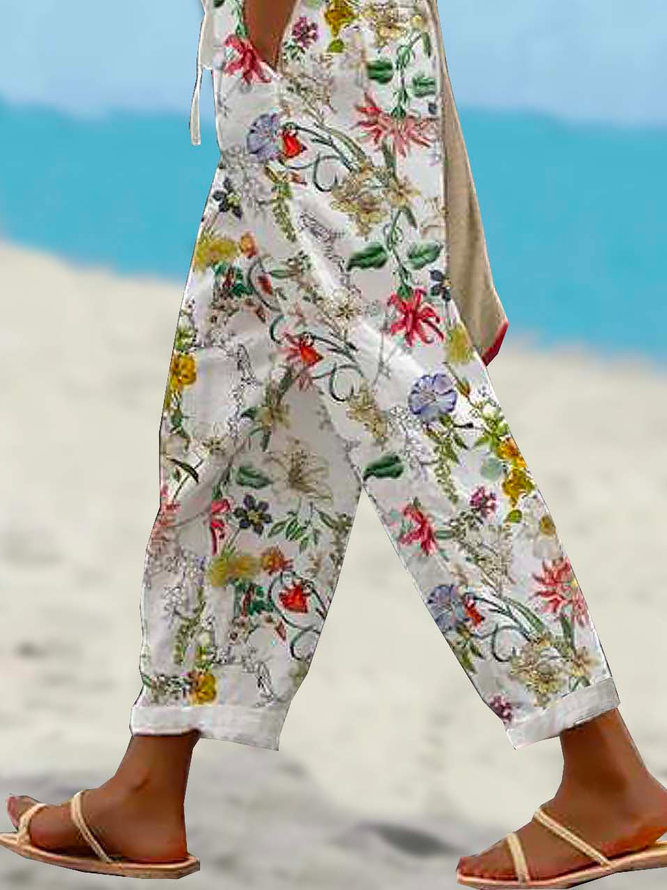 Geblümt Weit Freizeithose