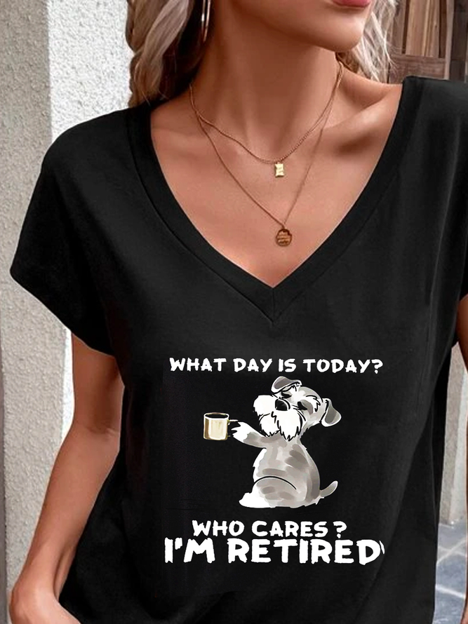 Damen Was Tag ist Heute? Wer kümmert? I’m IM RUHESTAND Lässig T-Shirt
