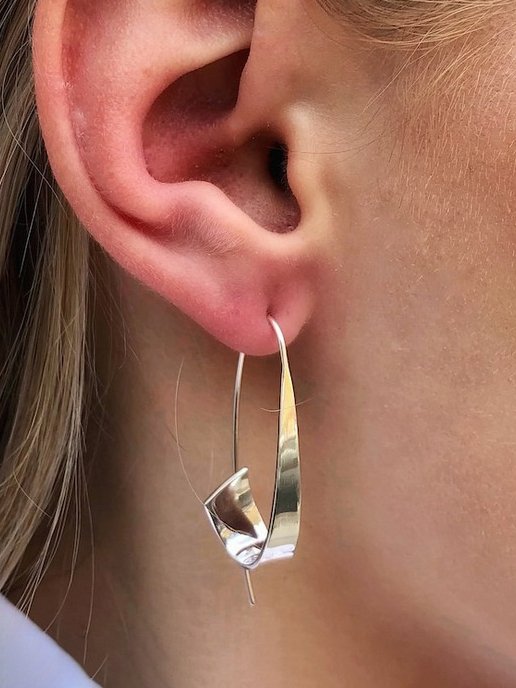 Retro Silber Metall Ohrringe Lässig Damen Schmuck