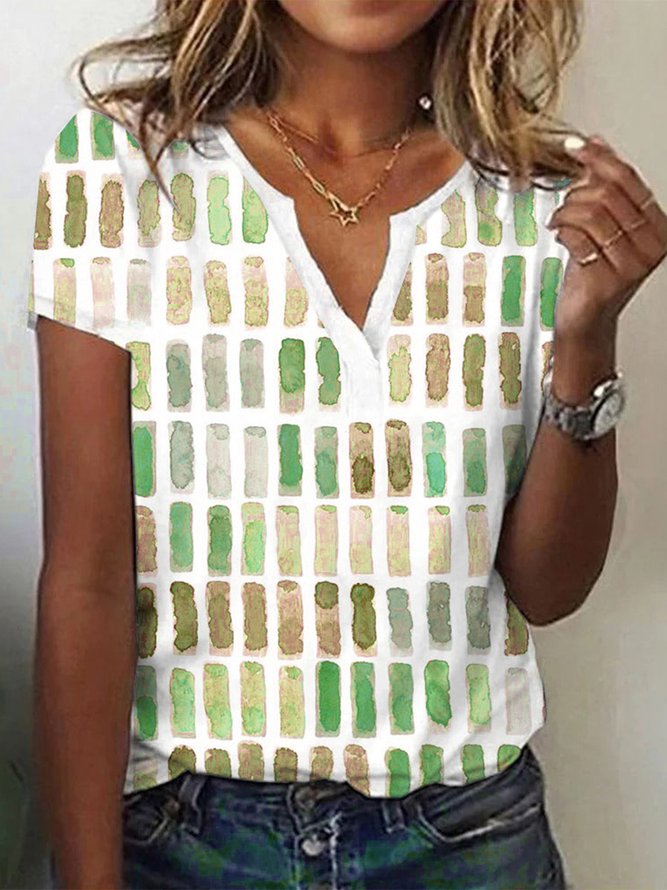 Farbverlauf Lässig Weit T-Shirt