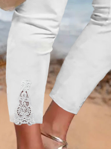Große Größen Urlaub Regelmäßige Passform Unifarben Leggings