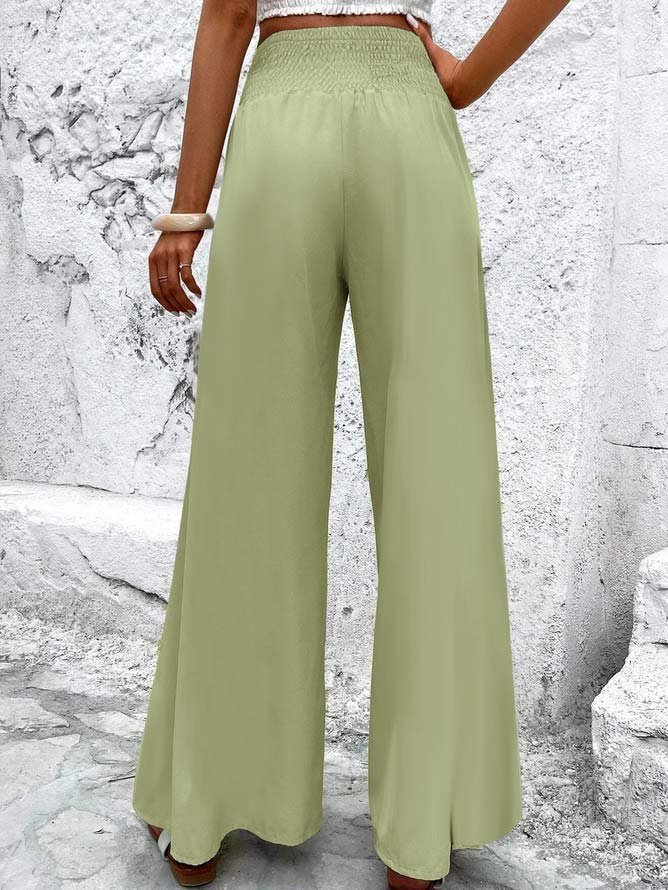 Weit Schnalle Lässig Unifarben Hose