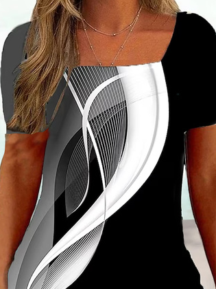 Lässig Weit Print Abstrakt Bluse