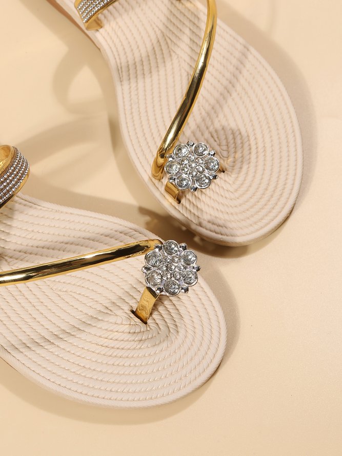 Strass Verziert Schuhspitze Ring Strand Gurt Pantolette