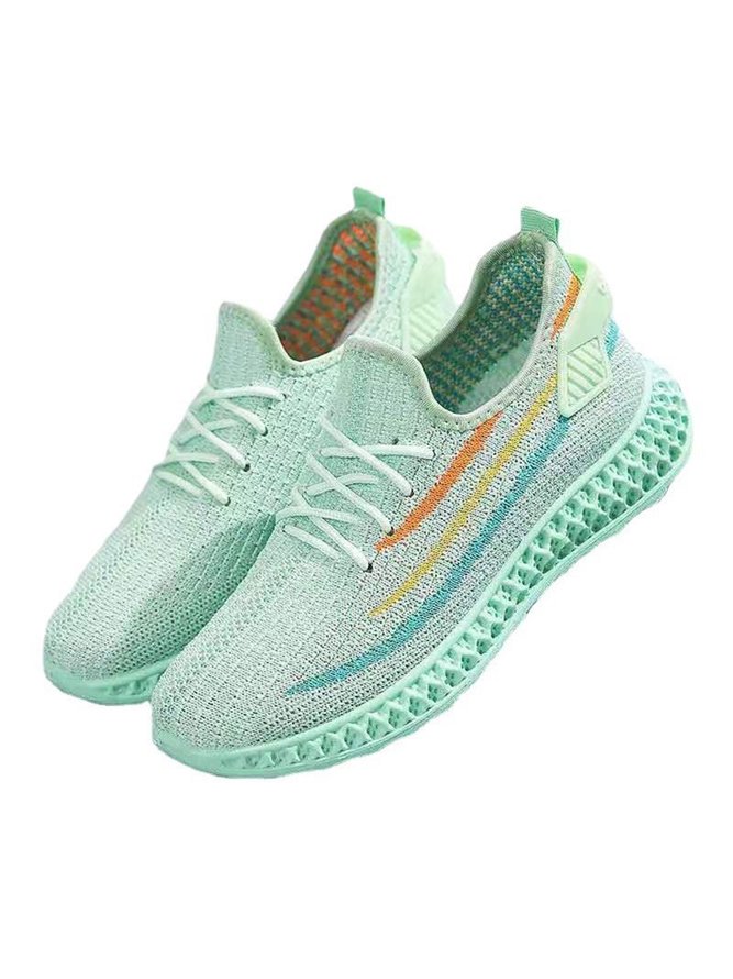 Regenbogen Linie Mesh Atmungsaktiv fliegen Stricken Sneakers