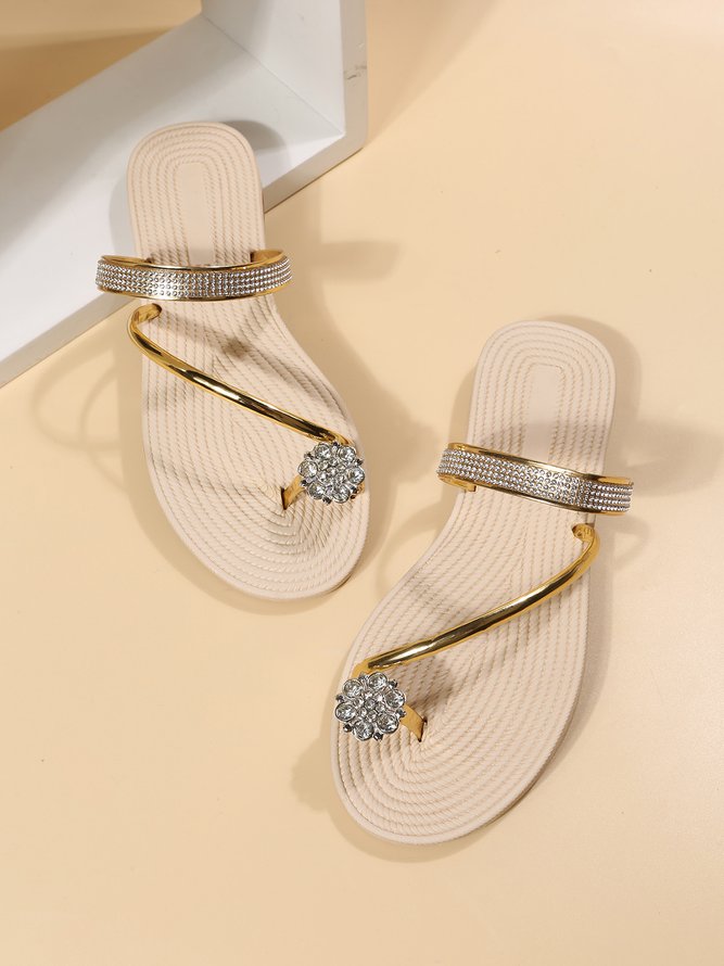 Strass Verziert Schuhspitze Ring Strand Gurt Pantolette