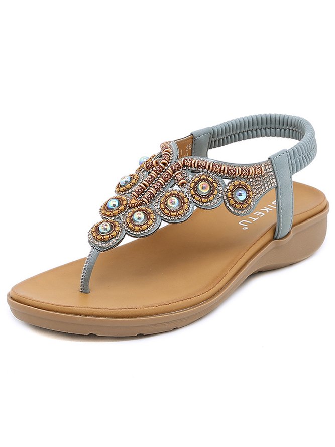 Böhmisch Perlen Strass Bequem Zehentrenner-Sandalen