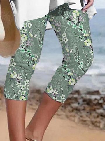 Fest Geblümt Urlaub Leggings