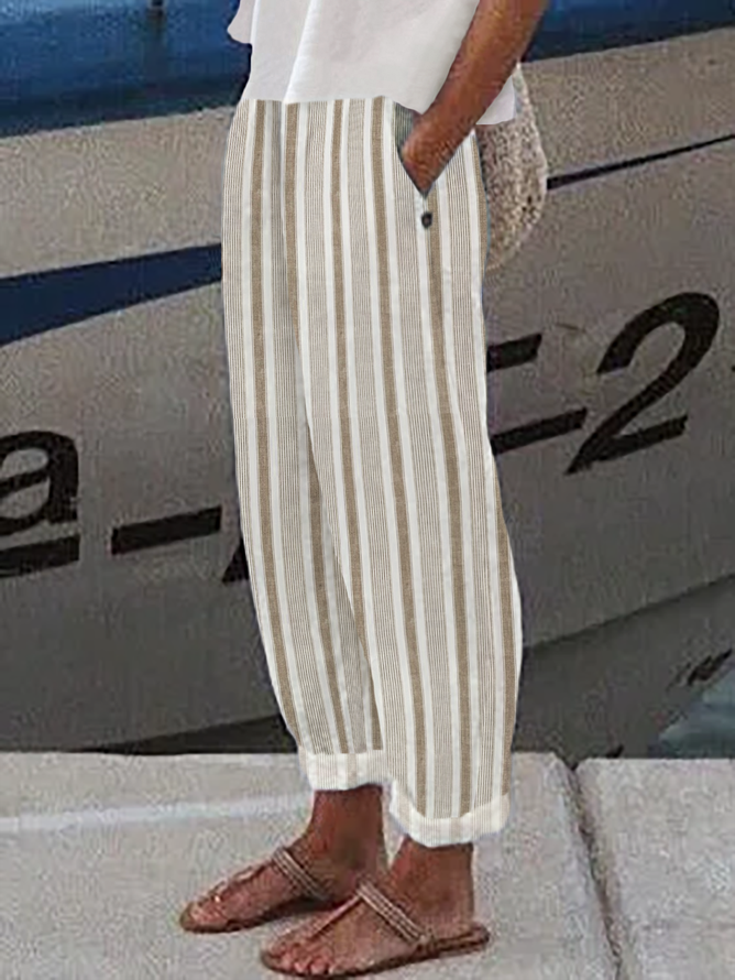 Lässig Gestreift Hose