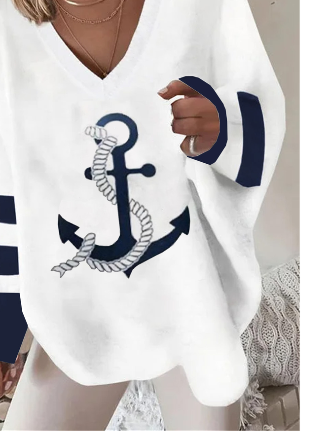 Anker Lässig Weit Sweatshirt