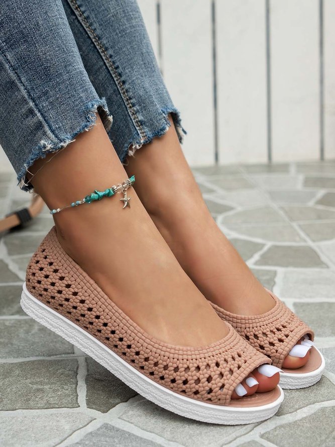 Wasserdicht Ausgehöhlt Strand Peeptoe Schuhe