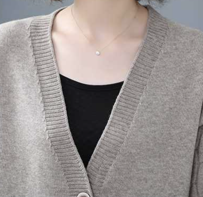 Unifarben Strickjacke Taschen Herbst Winter