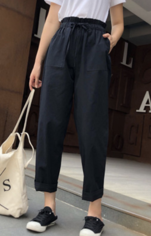 Unifarben Tunnelzug Taschen Freizeithose