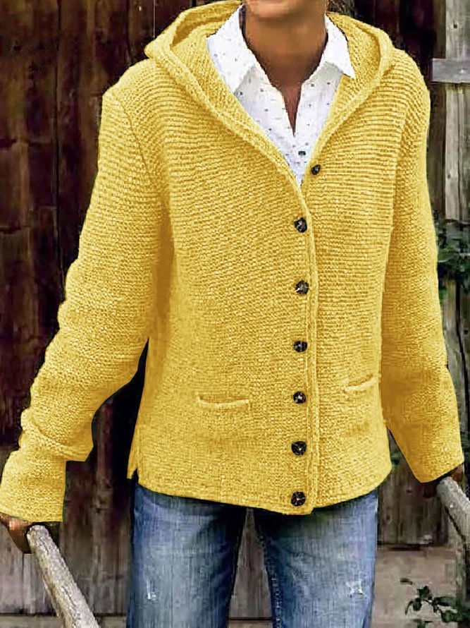 Strickjacke Pullover mit Kapuze Warm