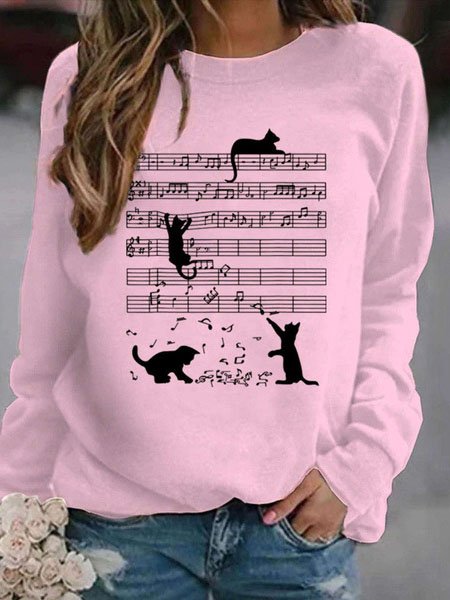 Lässig Rundhals Sweatshirt