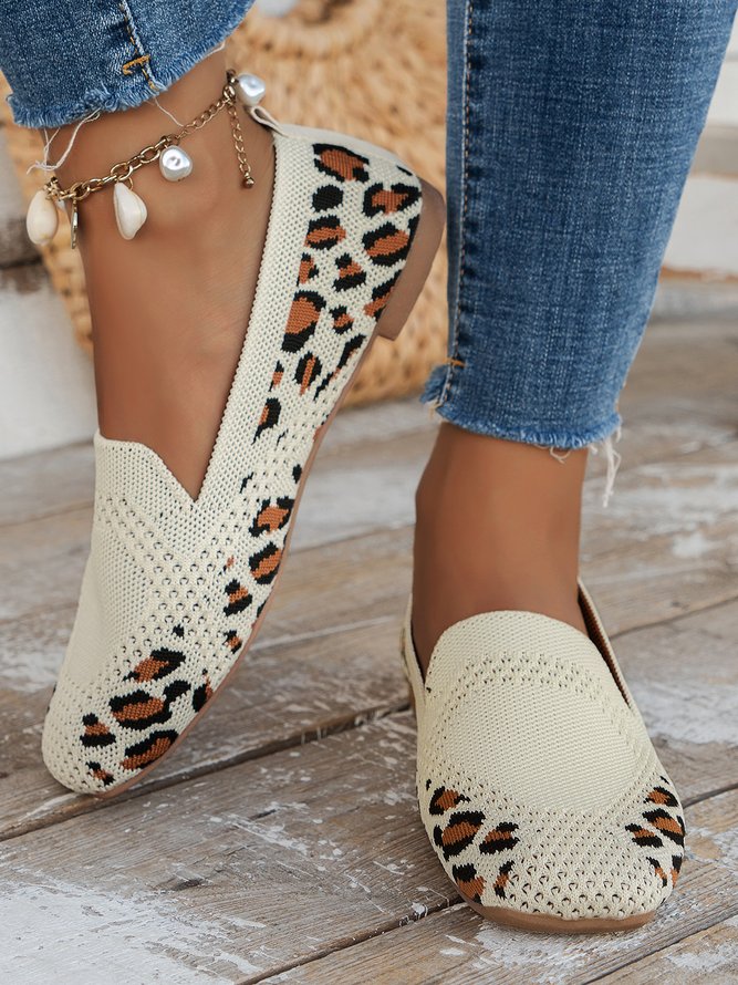 Lässig Atmungsaktiv Textil Quadratisch Slip On Schuhe