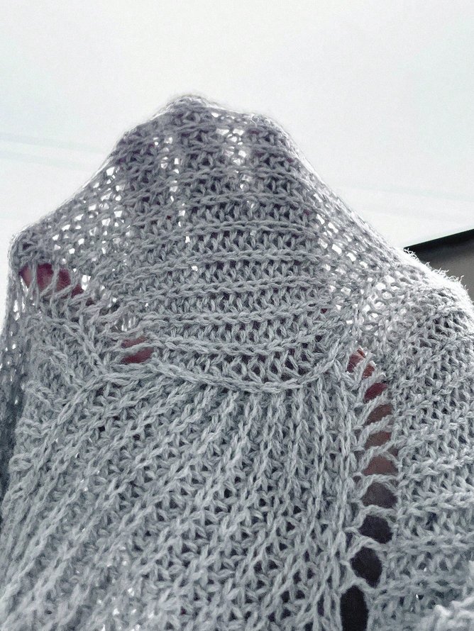 Weit Unifarben Sonstiges Lässig Strickjacke
