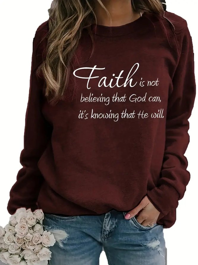 Textbriefe Rundhals Lässig Sweatshirt
