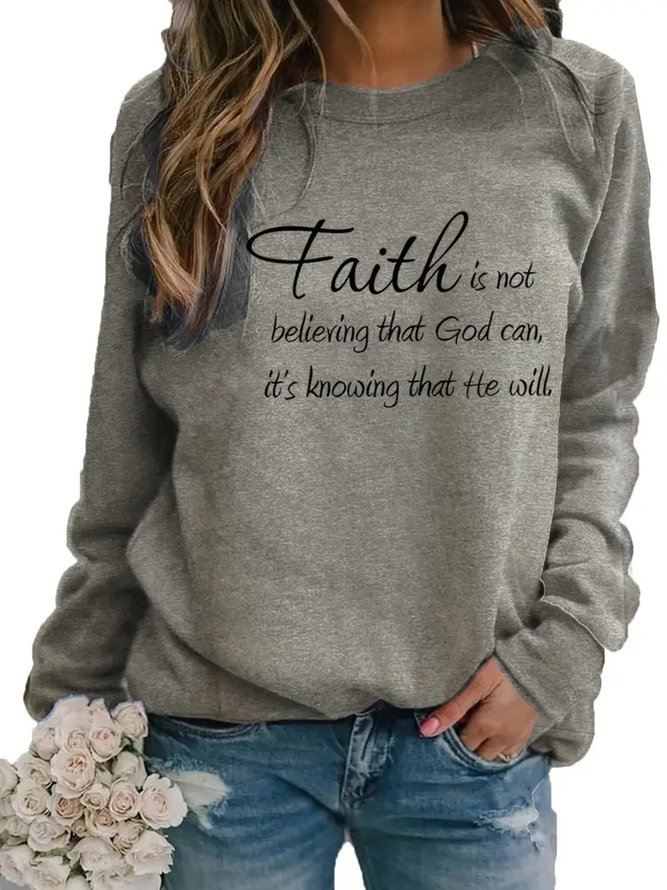 Textbriefe Rundhals Lässig Sweatshirt