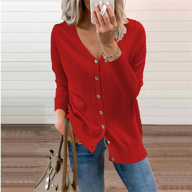 Lässig Sonstiges Garn/Wollgarn Strickjacke