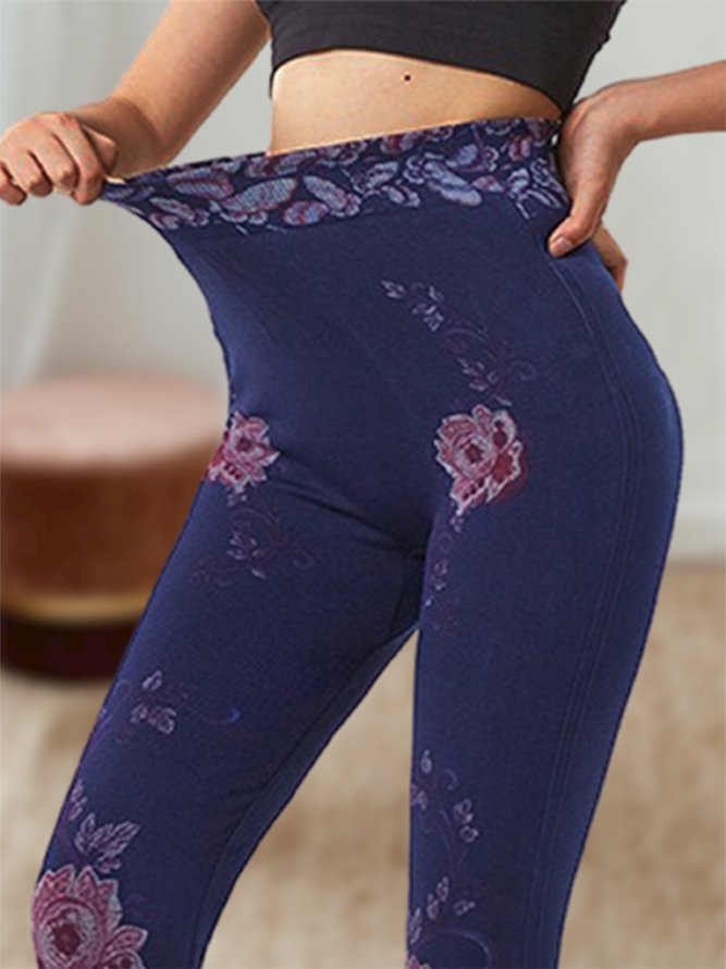 Geblümt Lässig Fest Legging
