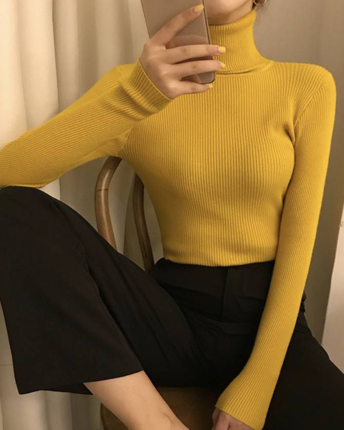 Rollkragen Weihnachten Elch Lässig Pullover