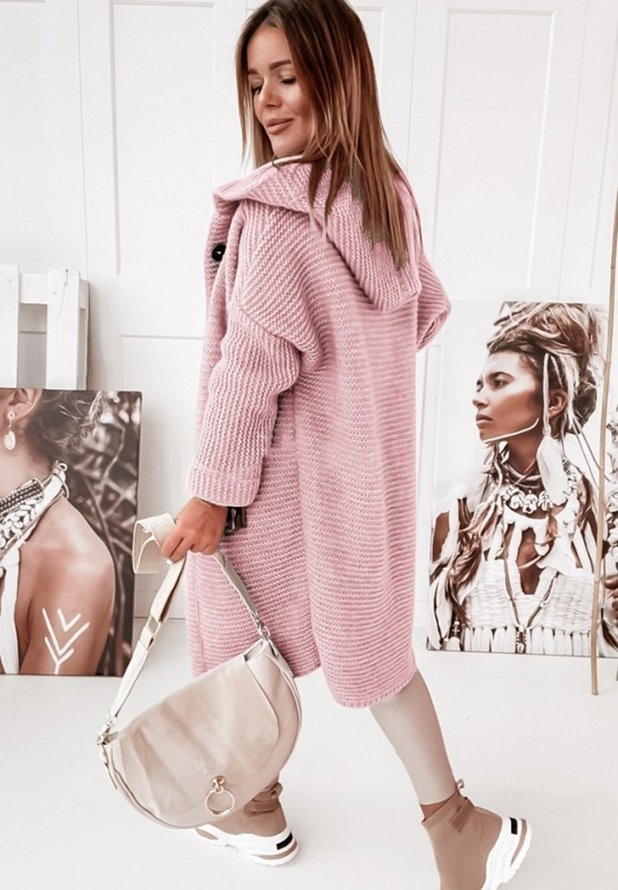 Lässig Garn/Wollgarn Strickjacke