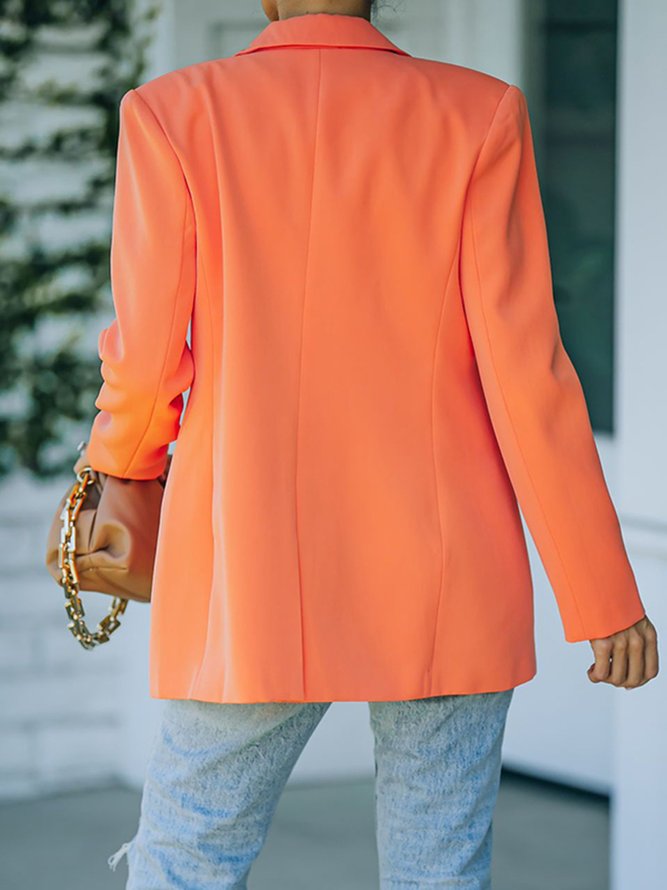 Reverskragen Regelmäßige Passform Lässig Blazer