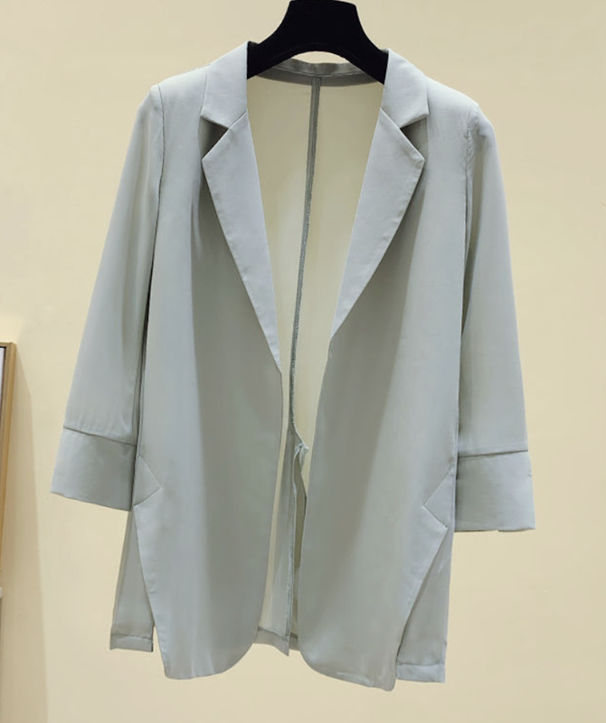 Unifarben Reverskragen Lässig Blazer