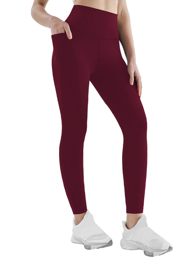 Taschen Unifarben Fest Hohe Elastizität Lässig Legging