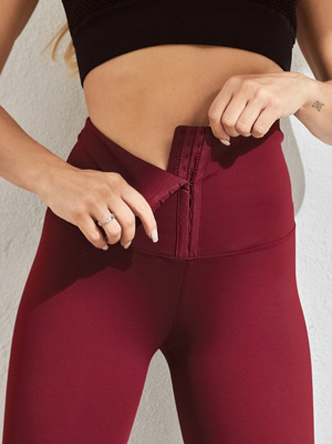 Fest Lässig Unifarben Legging