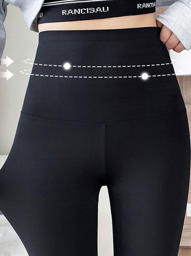 Lässig Unifarben Fest Legging
