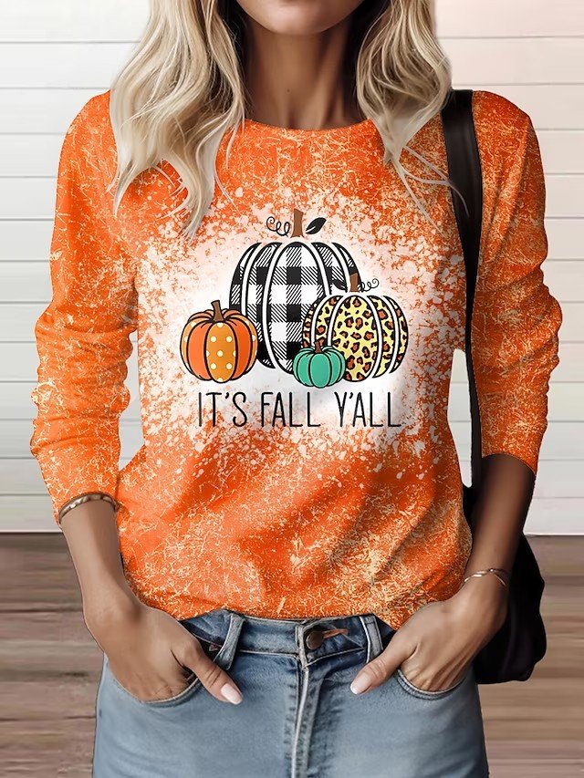 Lässig Weit Rundhals Halloween T-Shirt