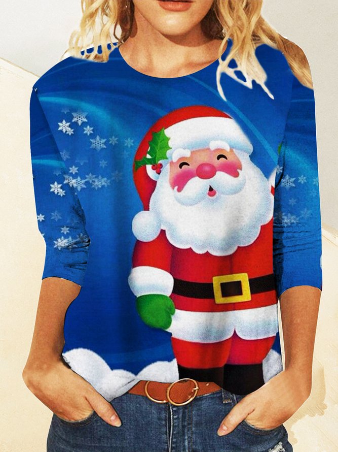 Weihnachten Lässig Rundhals T-Shirt