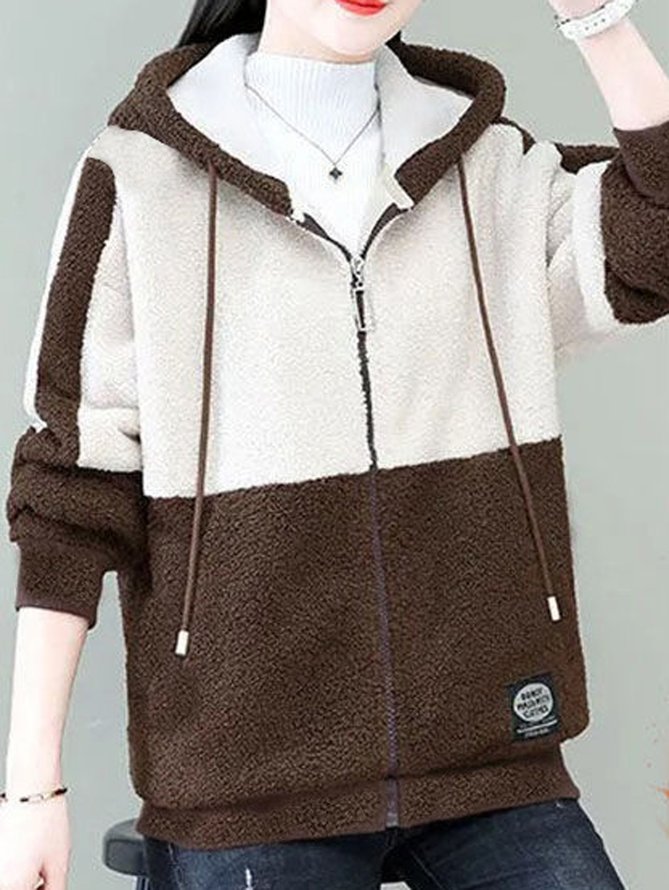 Weit Lässig Teddy Jacke