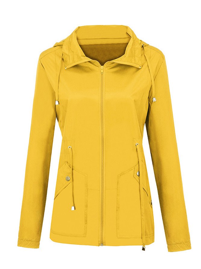 Reißverschluss Unifarben Lässig Trenchcoat