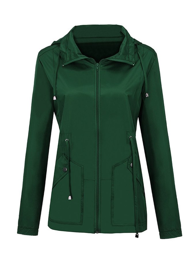 Reißverschluss Unifarben Lässig Trenchcoat