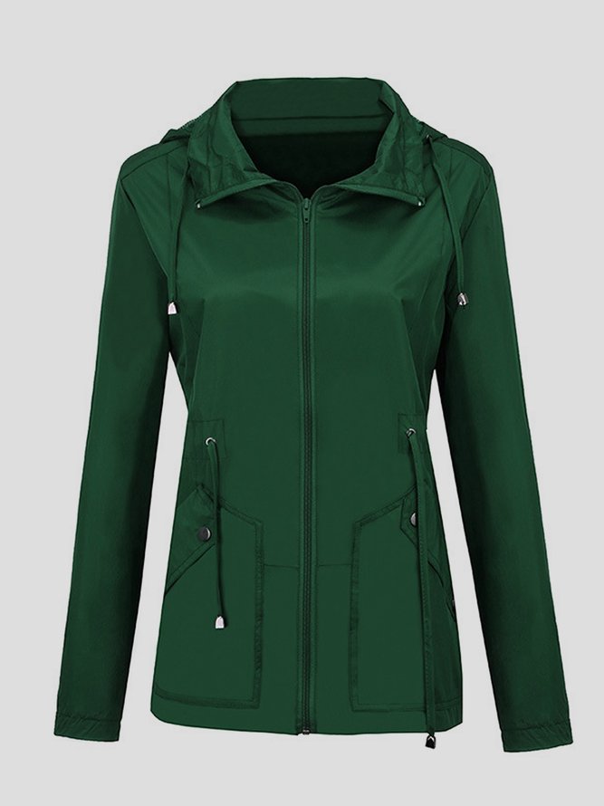 Reißverschluss Unifarben Lässig Trenchcoat