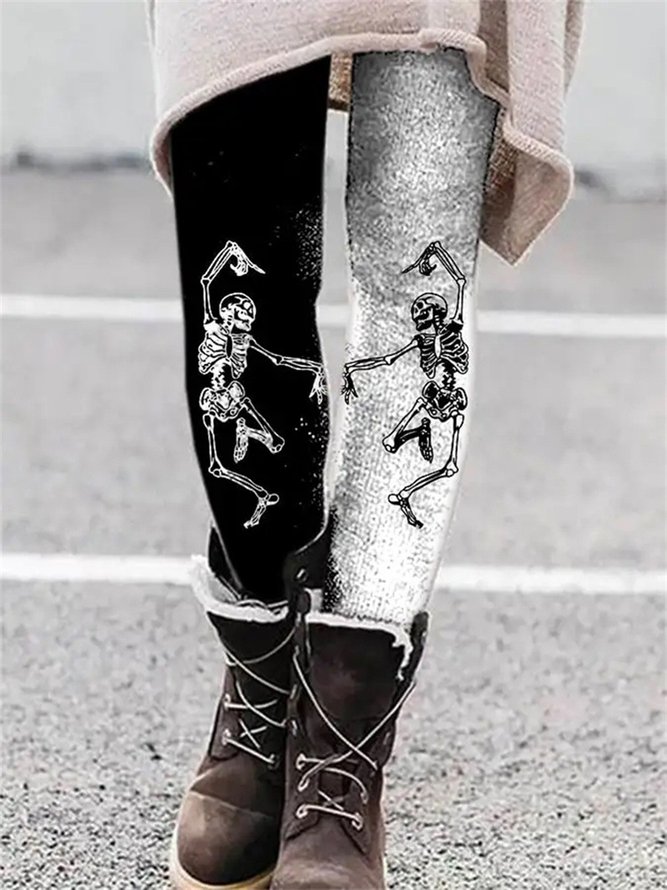 Halloween Print Weit Leggings