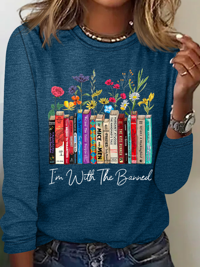 Damen I'm Mit das Verboten Blumen Buch Liebhaber Geschenk Baumwollmischung Lässig Bluse