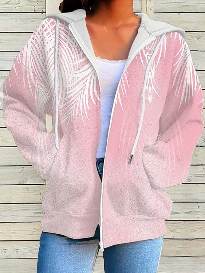 Lässig Tasche Patchwork Kapuze Weit Jacke