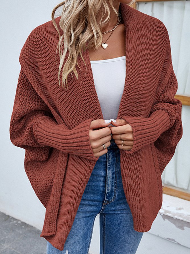 Weit Lässig Strickjacke