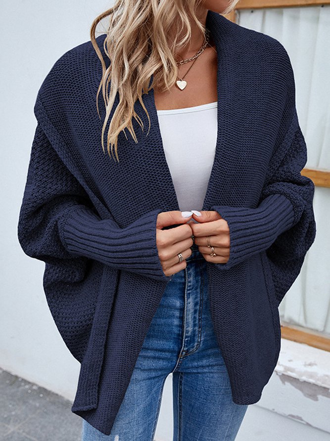 Weit Lässig Strickjacke