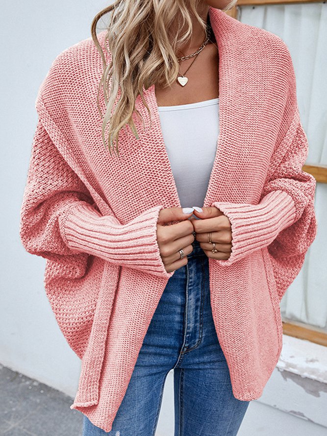 Weit Lässig Strickjacke