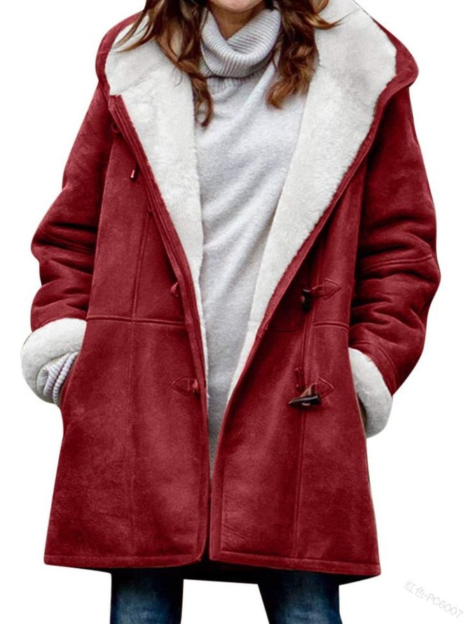 Lässig Weit Teddy Jacke