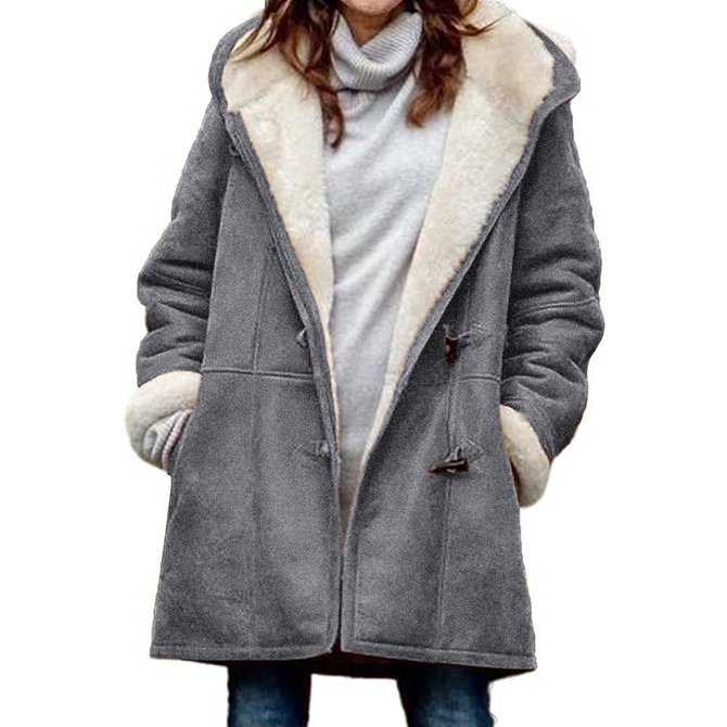 Lässig Weit Teddy Jacke