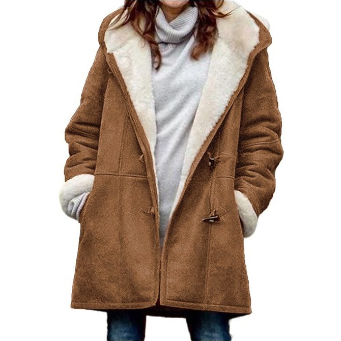 Lässig Weit Teddy Jacke